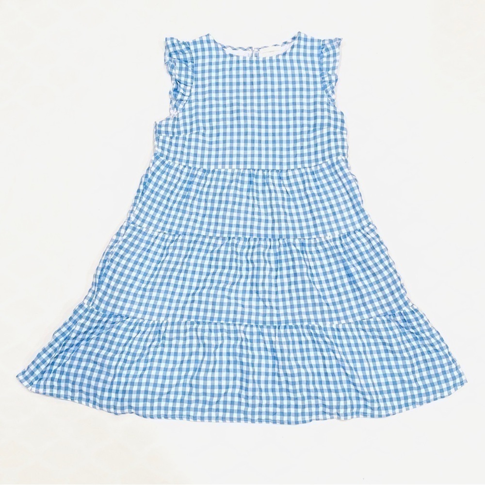 Kirundo Gingham Blue & White Ruffle Mini Dress